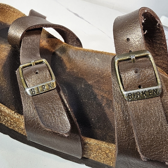 Birkenstock Womens Mayari Brown Leather Toe Loop Slide Casual Sandal EU 38 US 7 - Picture 8 of 14